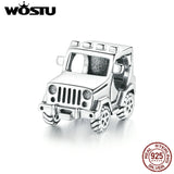925 Sterling Silver Heart Bead Off-road Vehicle Charm