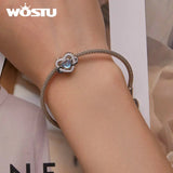 925 Silver Heart&Infinite Symbol Bead with Moonstone Charms Bracelet&Necklace