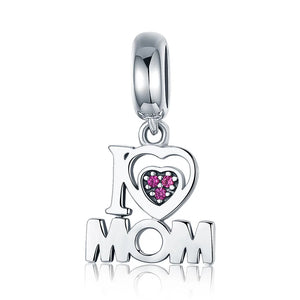925 Sterling Silver Heart Pendant Charm Bead for Bracelet Necklace DIY Jewelry