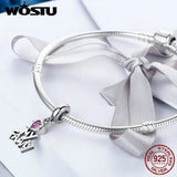 925 Sterling Silver Heart Pendant Charm Bead for Bracelet Necklace DIY Jewelry