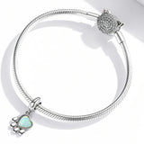 925 Sterling Silver Heart Wings Bead Charm Pendant