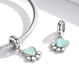 925 Sterling Silver Heart Wings Bead Charm Pendant