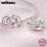 925 Silver Eternity Heart Bead & Mocha Butterfly Pendant