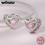 925 Silver Eternity Heart Bead & Mocha Butterfly Pendant