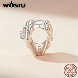 925 Silver Heart of Rose Bead with Zircon for Women