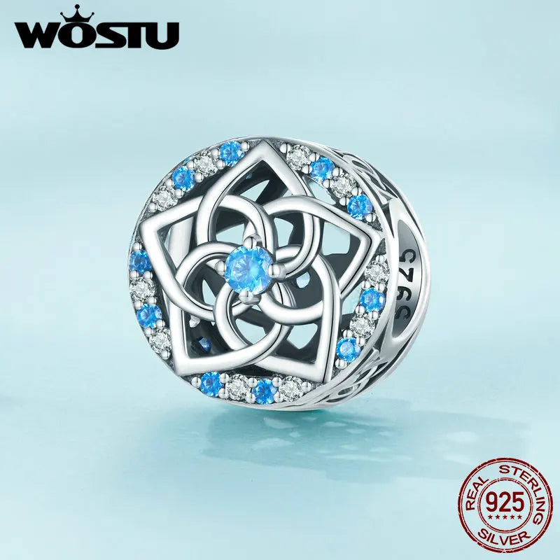 925 Silver Flower Bead & Zircon for Women