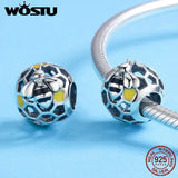 925 Silver Honeycomb Bee Beads Charm for Bracelets Necklaces 925 Jewelry