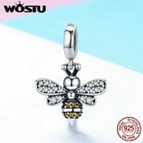 925 Silver Bee Crystal CZ Chain Bead Charms for Bracelet Necklace