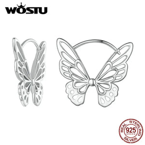 925 Sterling Silver Huge Butterfly Dangle Drop Earrings Women Statement Gift