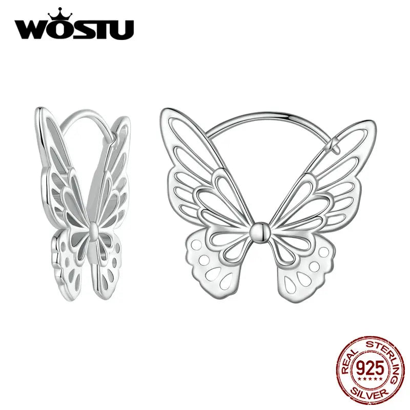 925 Sterling Silver Huge Butterfly Dangle Drop Earrings Women Statement Gift