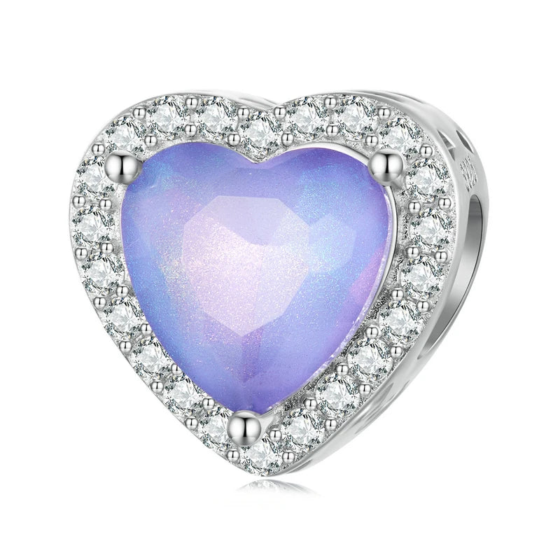 925 Silver Heart-shaped Pendant with Zircon for Women
