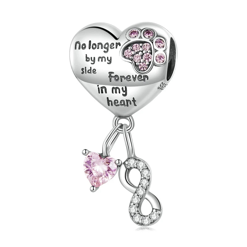 925 Silver Infinite Love Bead Love&Paw Pendant