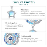 925 Silver Interstellar Bead with Zircons & Moonstone Stars for Women