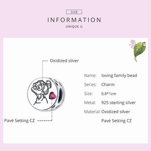 925 Silver Letter Floral Pendant Grandma Charm DIY Necklace Pendant
