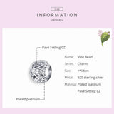 925 Silver Life Tree Rose Flower Bead Charm Pendant for Bracelet DIY