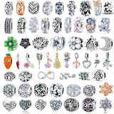 925 Silver Life Tree Rose Flower Bead Charm Pendant for Bracelet DIY