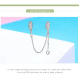 925 Silver Love Connection Safety Chain Charm for Bracelets