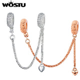 925 Silver Love Connection Safety Chain Charm for Bracelets