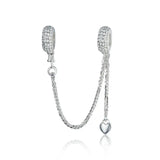 925 Silver Love Connection Safety Chain Charm for Bracelets