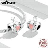 925 Sterling Silver Love Bead Heart Charm for DIY Jewelry Making