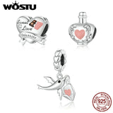925 Sterling Silver Love Bead Heart Charm for DIY Jewelry Making