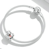 925 Sterling Silver Love Bead Heart Charm for DIY Jewelry Making