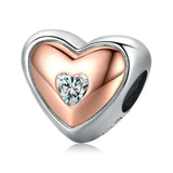 925 Sterling Silver Love Bead Heart Charm for DIY Jewelry Making