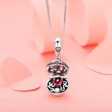 925 Silver Love Beads Pink CZ Charm Pendant for Bracelet Necklace CQC689