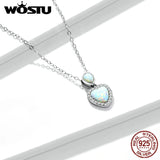 925 Silver Heart Fire Opal Charm Jewelry Set for Women