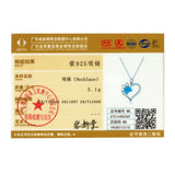 925 Silver Heart Necklace Paw Zircon Long Chain Link CTN225