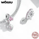 925 Silver Love Lock Pendant Charm Bead for DIY Jewelry Making