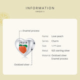 925 Silver Fruit Charm Heart Bead Bracelet DIY Jewelry