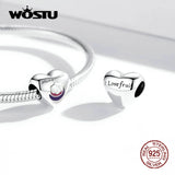925 Silver Fruit Charm Heart Bead Bracelet DIY Jewelry