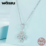 925 Silver Lucky Clover Grass Pendant Butterfly Leaves Charm
