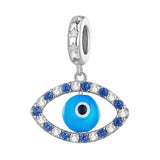 925 Sterling Silver Lucky Clover Pendant Devil's Eye Bead