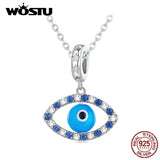 925 Sterling Silver Lucky Clover Pendant Devil's Eye Bead