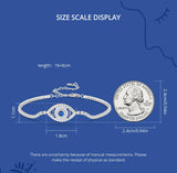 925 Silver Evil Eye Tennis Bracelet Clear CZ Turkey Wrist Link Men Jewelry