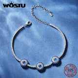 925 Silver Evil Eye Tennis Bracelet Girl Birthday Jewelry Gift