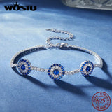 925 Silver Evil Eye Tennis Bracelet Girl Birthday Jewelry Gift