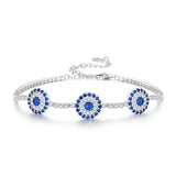 925 Silver Evil Eye Tennis Bracelet Girl Birthday Jewelry Gift