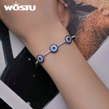 925 Silver Evil Eye Tennis Bracelet Girl Birthday Jewelry Gift