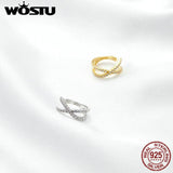 925 Silver Mini CZ Flower Ear Studs Women Manchet Clip Earrings