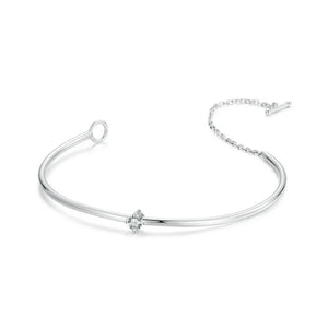 925 Silver Minimalism Bangle Chain Bracelet CZ Wedding Party Gift