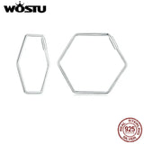 925 Silver Heart Hexagon Earrings Statement Jewelry Gift