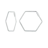 925 Silver Heart Hexagon Earrings Statement Jewelry Gift