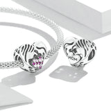 925 Silver Mom Daughter Love Pendant Charm for DIY Jewelry Making
