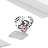 925 Silver Mom Daughter Love Pendant Charm for DIY Jewelry Making