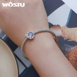 925 Silver Moon&Rose Bead Vine with Lavender Zircon for Women