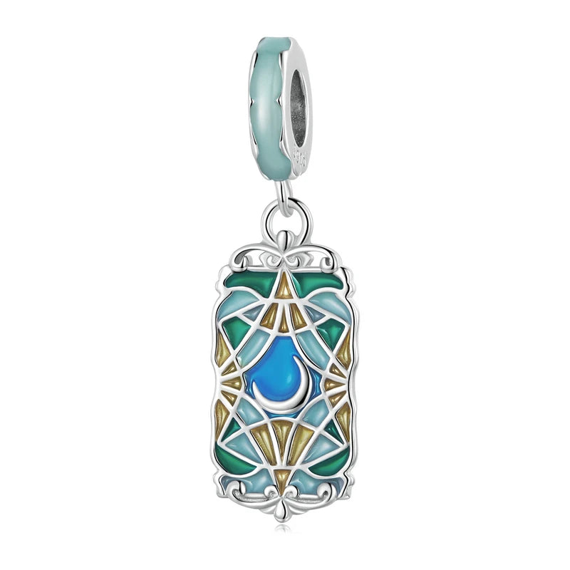 925 Silver Moon Tarot Enamel Charms for Bracelet Necklace