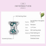 925 Silver Hourglass Charms Sun & Moon Beads For Women